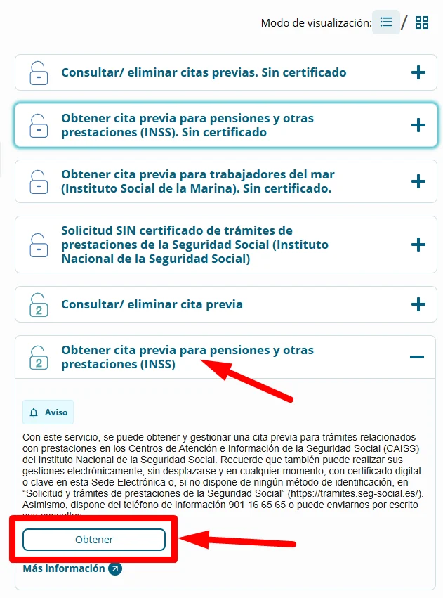Obtener Cita en la Seguridad Social con Certificado